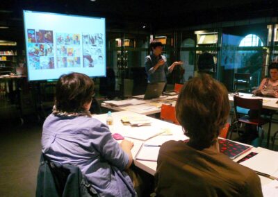 Talleres y cursos. Transcurso. Pantalia Gestiones Culturales